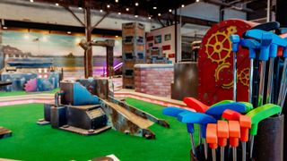 A view of the interior and exterior of entertainment Pub and Play Henry Dorrbaker's.