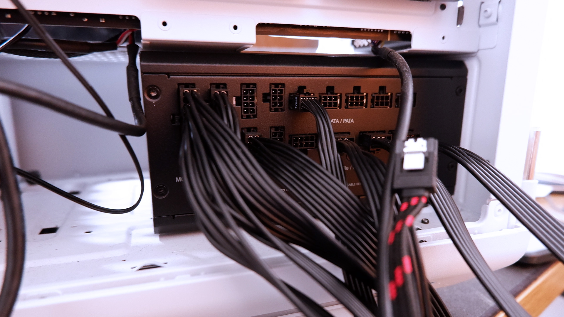 Corsair RMx SHIFT power supply installed in a gaming PC