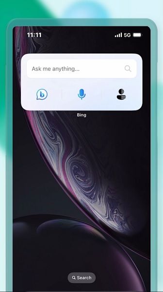 Microsoft Bing's new Chat widget for Android and iOS.