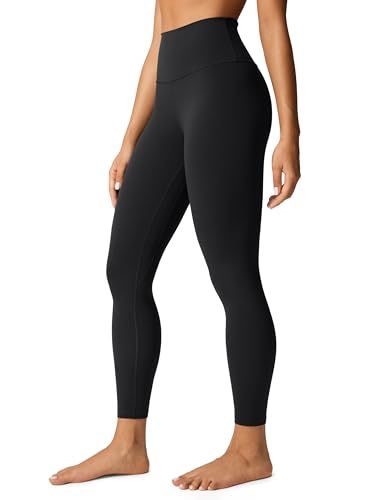 Crz Yoga Butterlift 25'' Women's High Waisted Sports Leggings - Pilates Gym Trousers Buttery-Soft Yoga Pants Black 12
