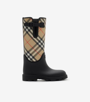 Rubber Marsh Stamp High Boots&amp;#8203; in Black - Women | Burberry&amp;reg; Official
