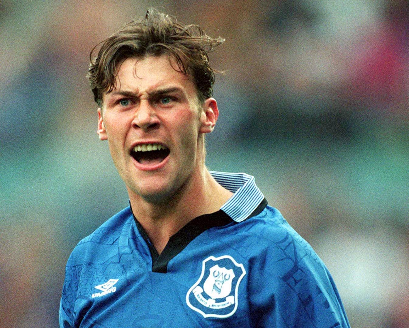 Duncan Ferguson playing for Everton, 1996