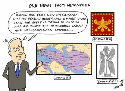Political cartoon U.S. Trump Netanyahu Israel Iran nuclear deal