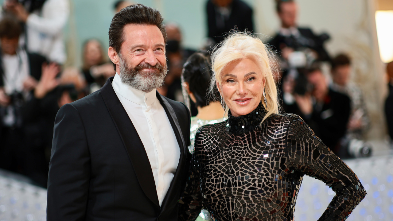 NEW YORK, NEW YORK - MAY 01: (L-R) Hugh Jackman and Deborra-Lee Furness attend The 2023 Met Gala Celebrating &quot;Karl Lagerfeld: A Line Of Beauty&quot; at The Metropolitan Museum of Art on May 01, 2023 in New York City. 