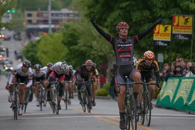 JJ Haedo wins stage two in an uphill sprint into Fayetteville. The stage finished at nearly 6:30pm in a bustling restaurant district of the Arkansas college town.