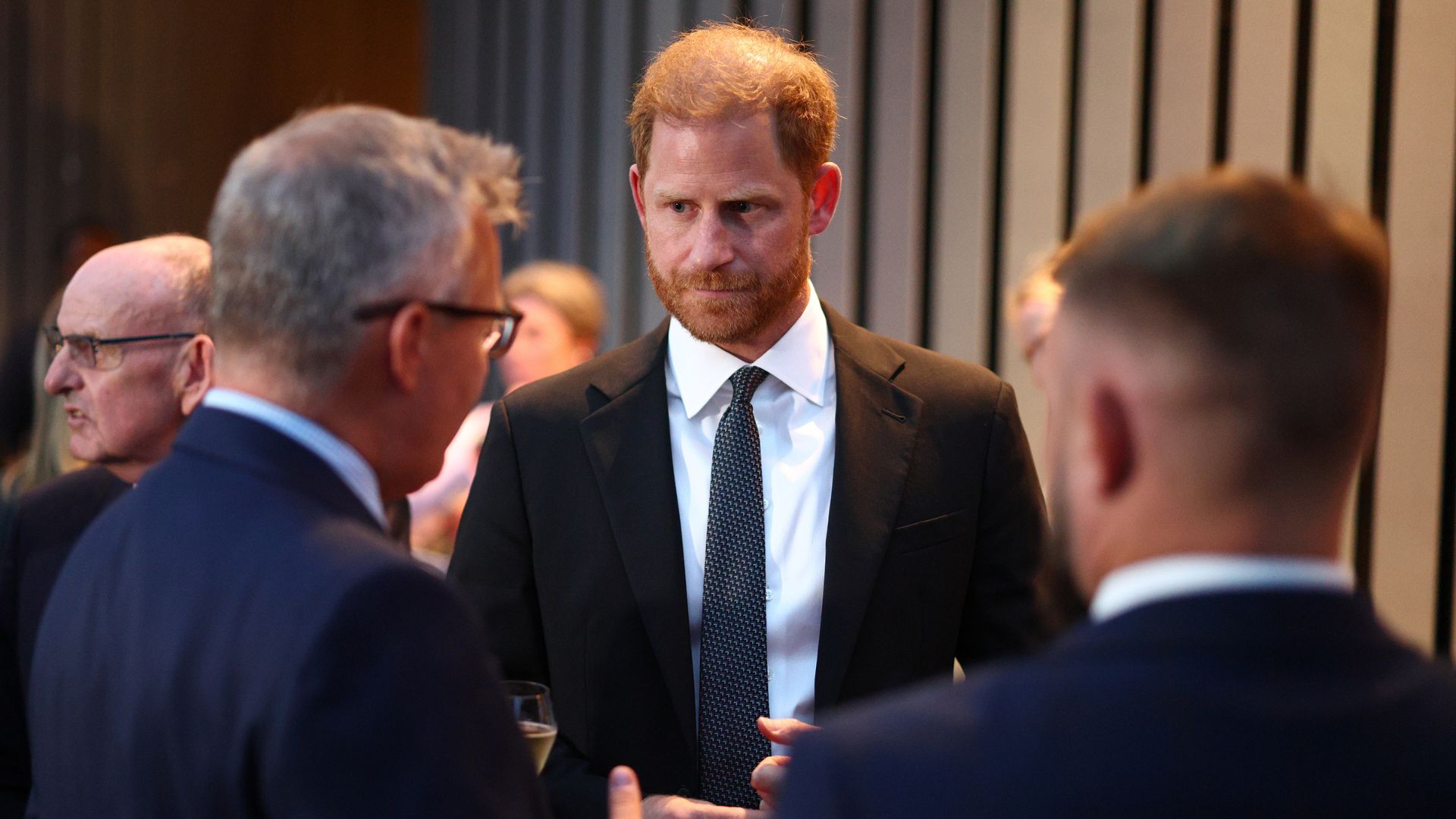 Prince Harry attends the inaugural Invictus Horizons reception at the Gherkin in London
