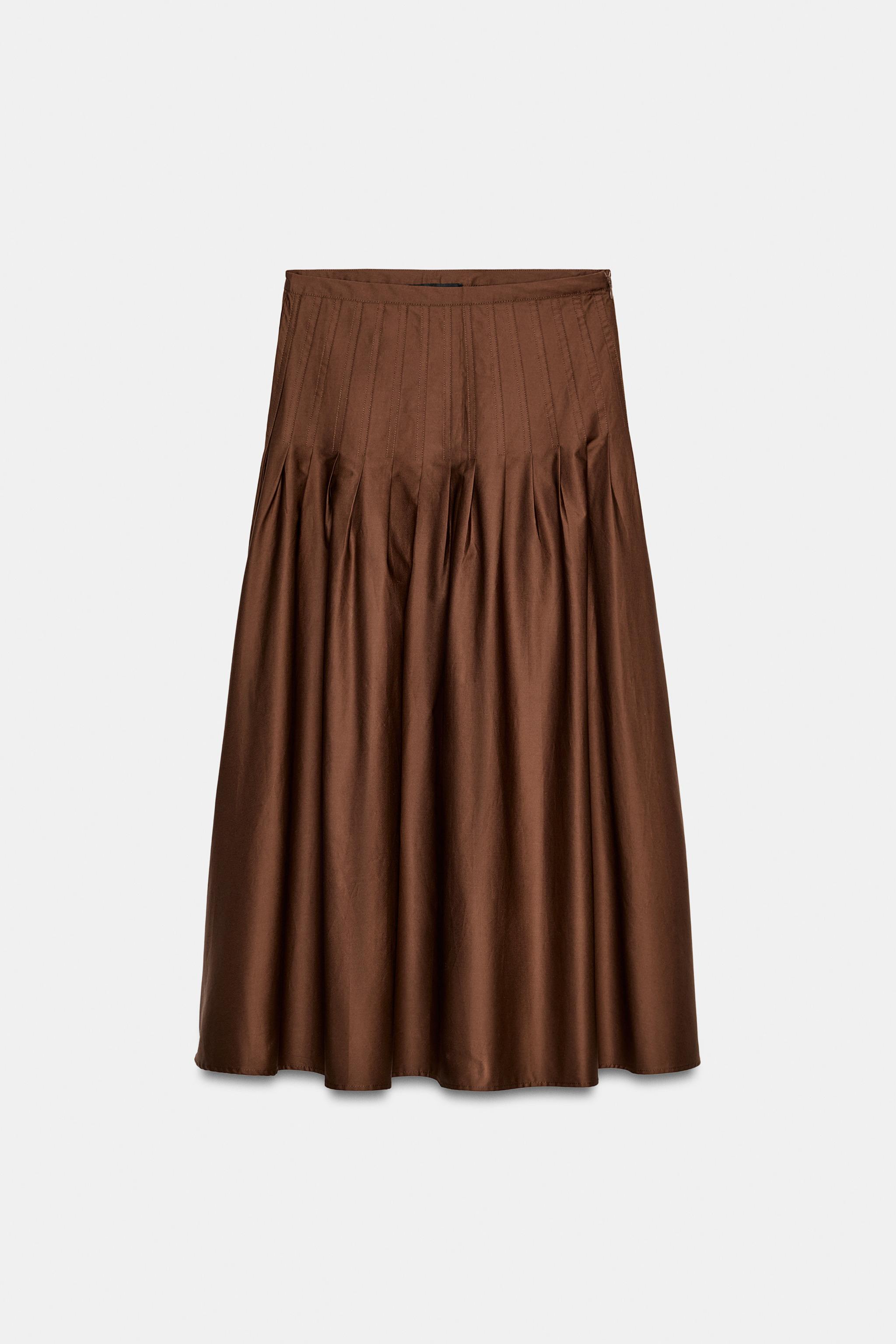 Pleated Midi Skirt