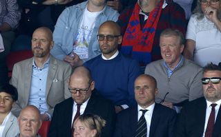 Mitchell Van Der Gaag and Steve McClaren watch United in action at Palace on Sunday alongside Erik Ten Hag