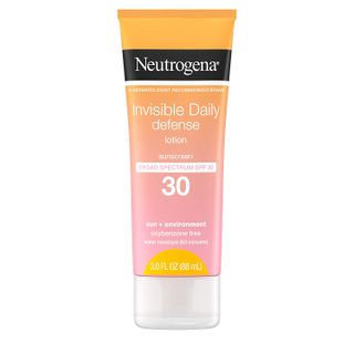 An image of a tube of Neutrogena Invisible Daily Defense Sunscreen Lotion, included in Amazon's Holiday Beauty Haul sale