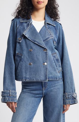 Sirus Crop Denim Trench Coat