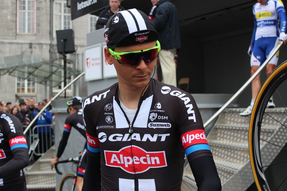 Warren Barguil collects his bike