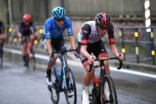 Tadej Pogacar (UAE Team Emirates) on the attack in Tre Valli Varesine