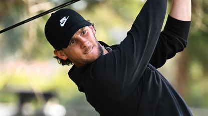 Thomas Pieters takes a shot in the pro-am before the 2023 LIV Golf Adelaide tournament