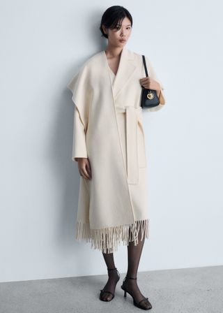 Fringe Wool-Blend Coat - Women | Mango Usa