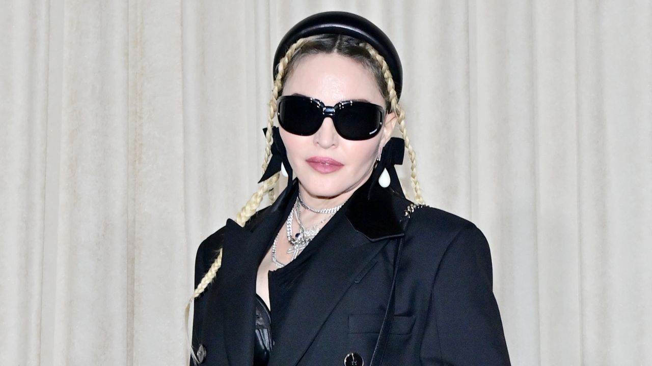 Madonna attends a celebration of the Lola bag, hosted by Burberry &amp; Riccardo Tisci on April 20, 2022 in Los Angeles, California. 