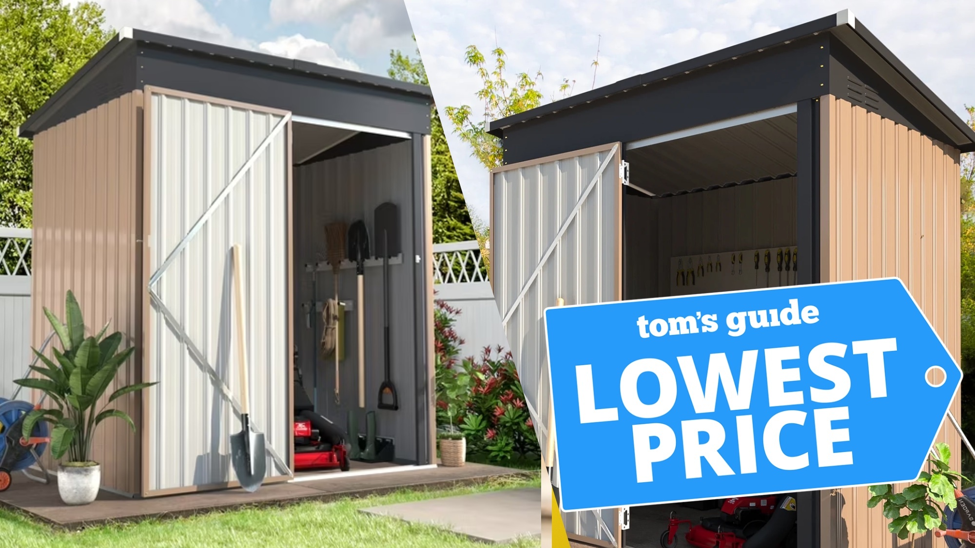 Side-by-side of shed