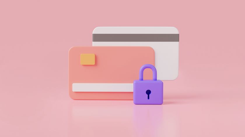 Image of two credit cards with a purple padlock in front