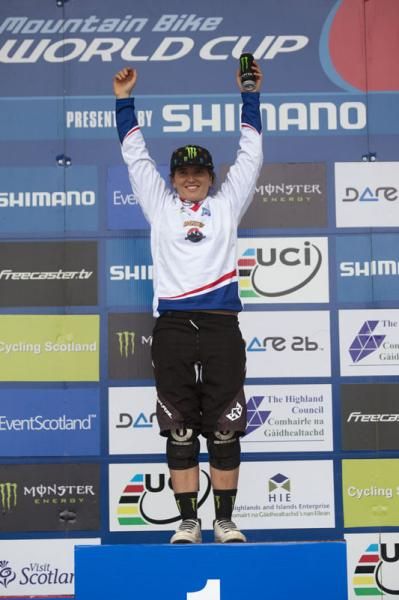 Women's downhill overall World Cup leader Sabrina Jonnier (Maxxis - Rocky Mountain)