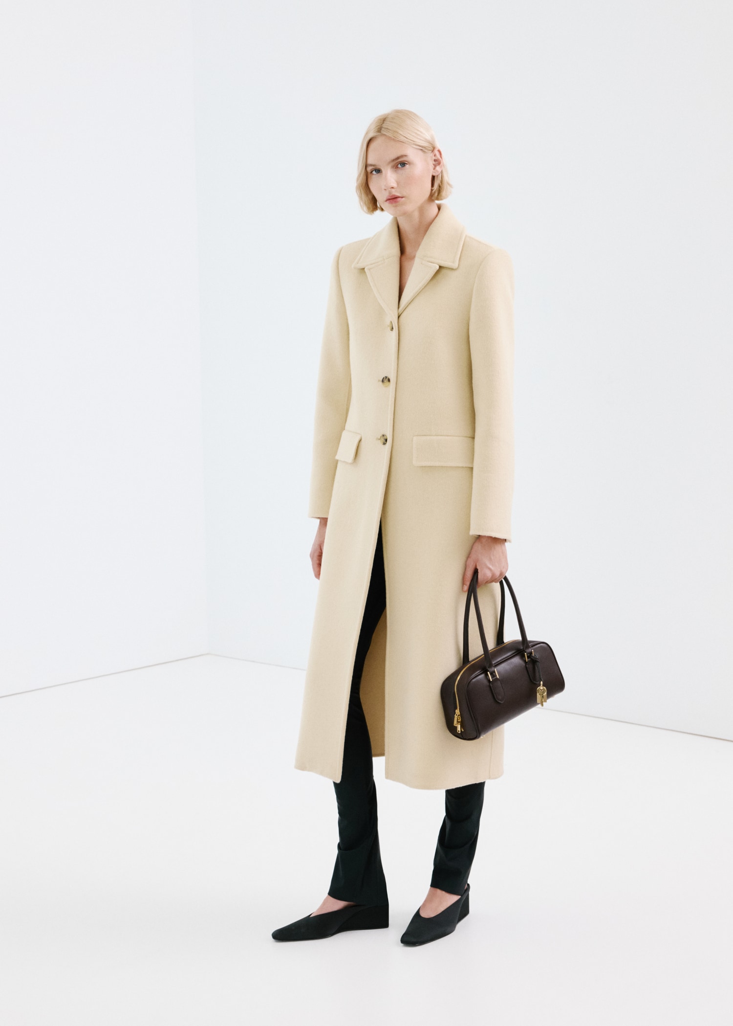 Buttoned Wool Coat - Women | Mango United Kingdom