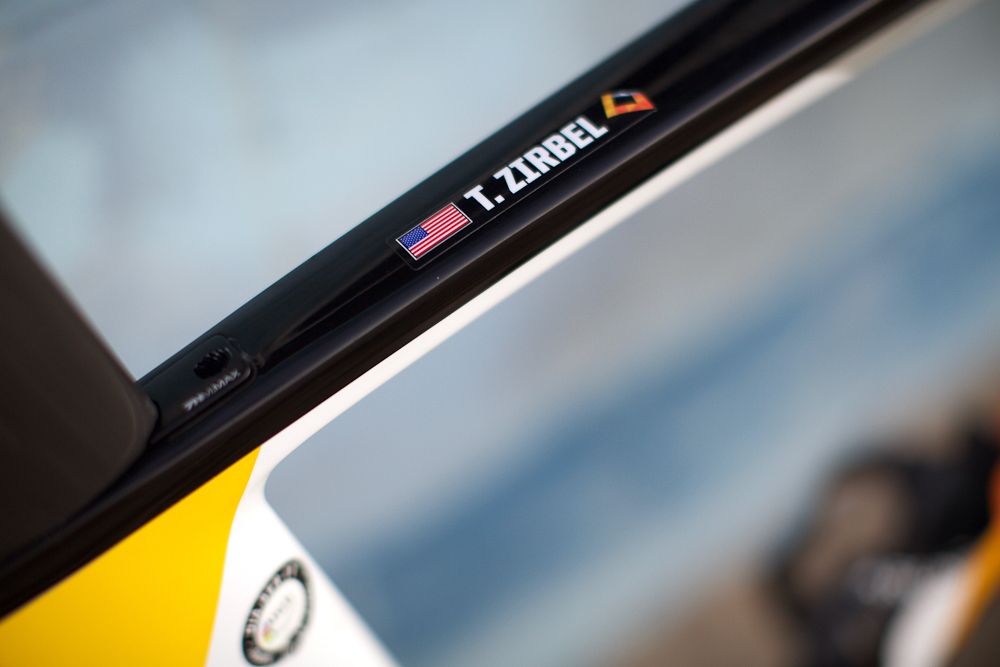 A custom touch for Zirbel's bike.