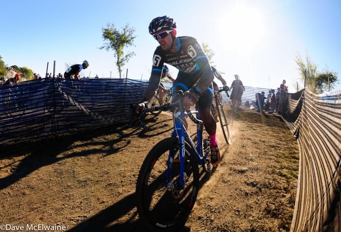 Ben Berden (Raleigh Clement) taking his turn at the front of the race