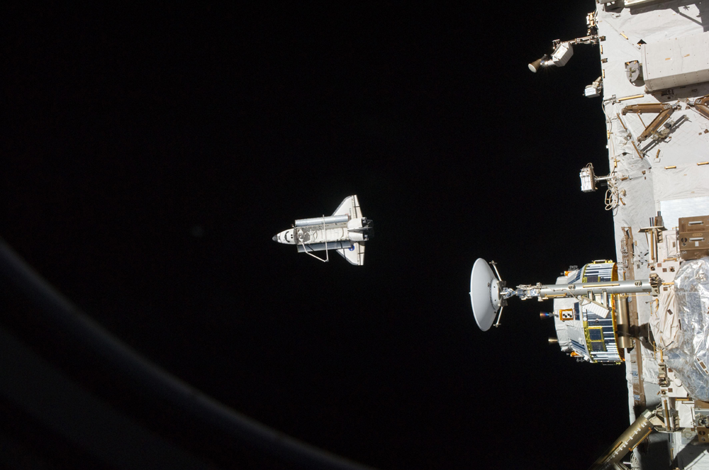 The space shuttle Discovery is seen from the International Space Station after the spacecraft undocked from the orbiting laboratory near the end of its STS-133 mission, which launched on Feb. 24, 2011. Discovery's final 13-day mission delivered supplies a