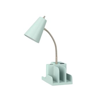 A mint colored desk lamp