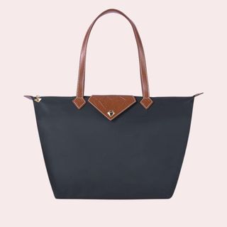 flat lay Amazon grey handbag