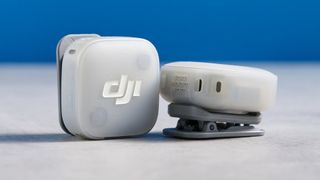 the dji mic mini 2 for camera and smartphone conent creators photographed against the blue tom's guide background