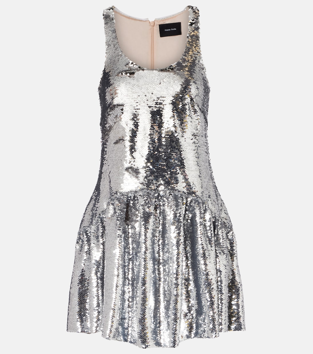 Sequined Minidress in Silver - Simone Rocha