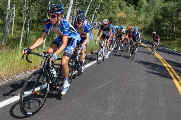 UnitedHealthcare riders come to the front to set the pace on the last climb.