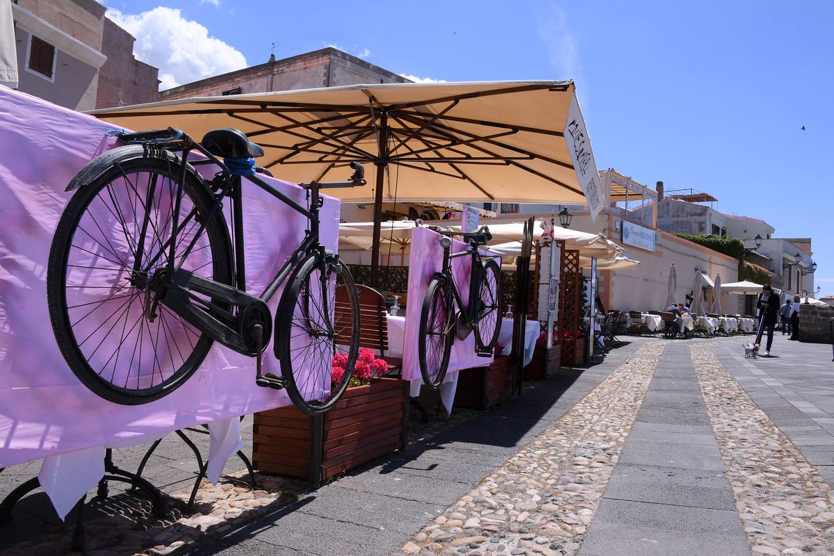 No pink bikes here, but a pink background
