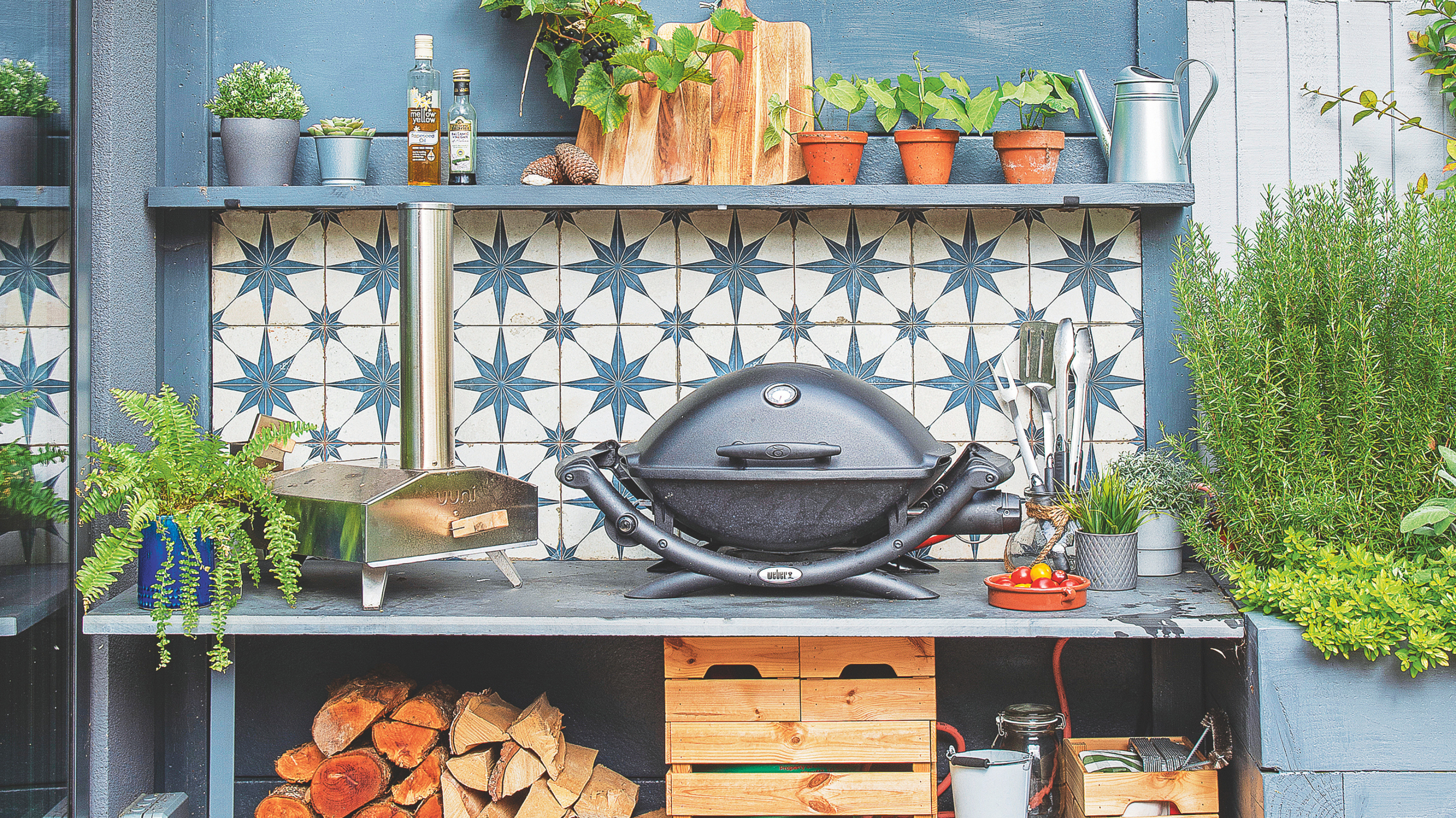 Close-up of an outdoor kitchen