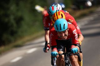 Campenaerts dragged his fellow escapees to the 500m mark on stage 18 of the Tour de France