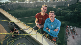 Climbers scale ARC building