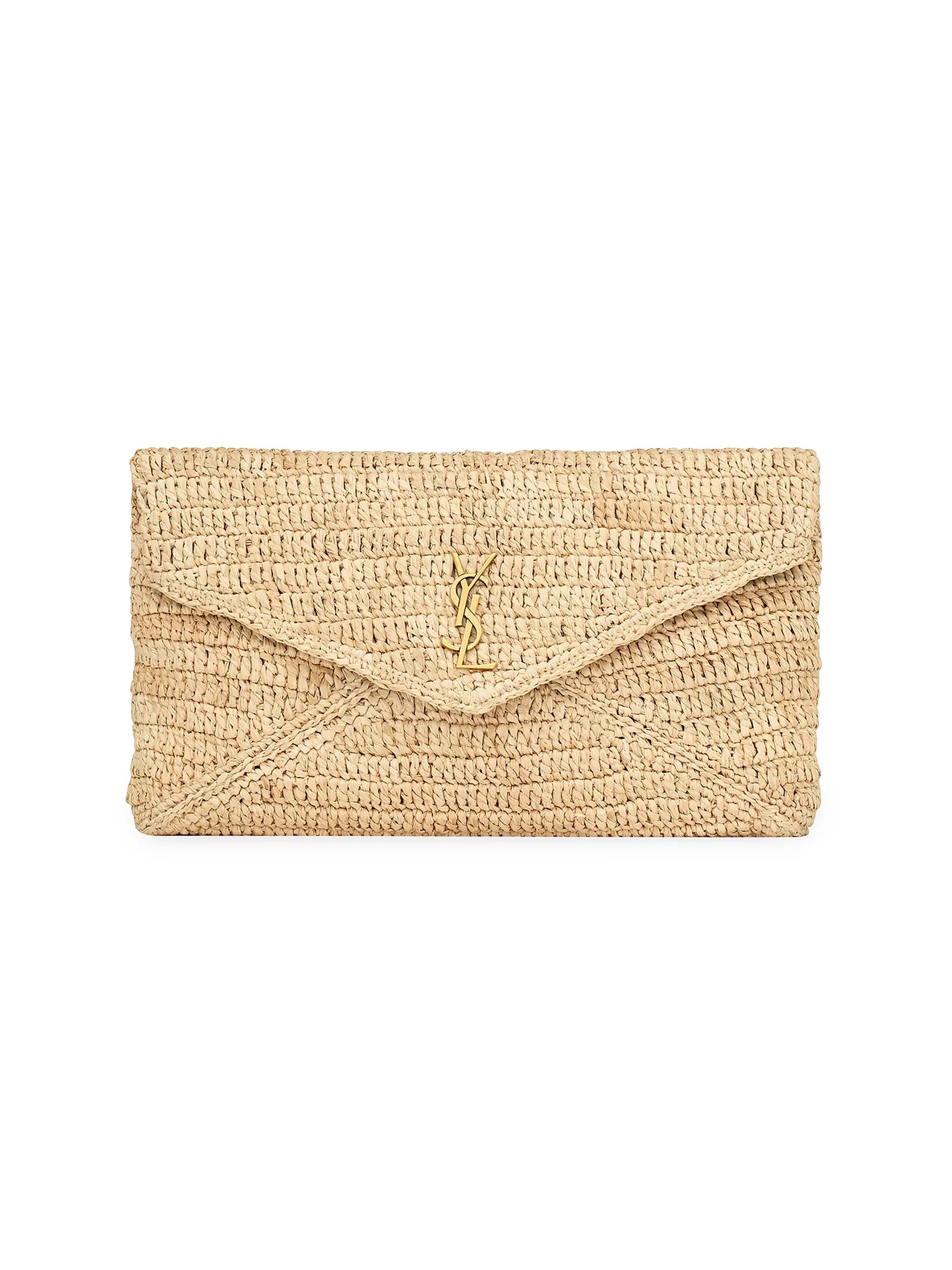 Cassandre Large Envelope Pouch in Raffia