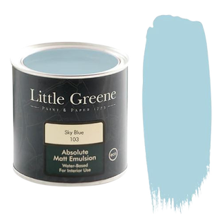 Little Green sky blue paint can