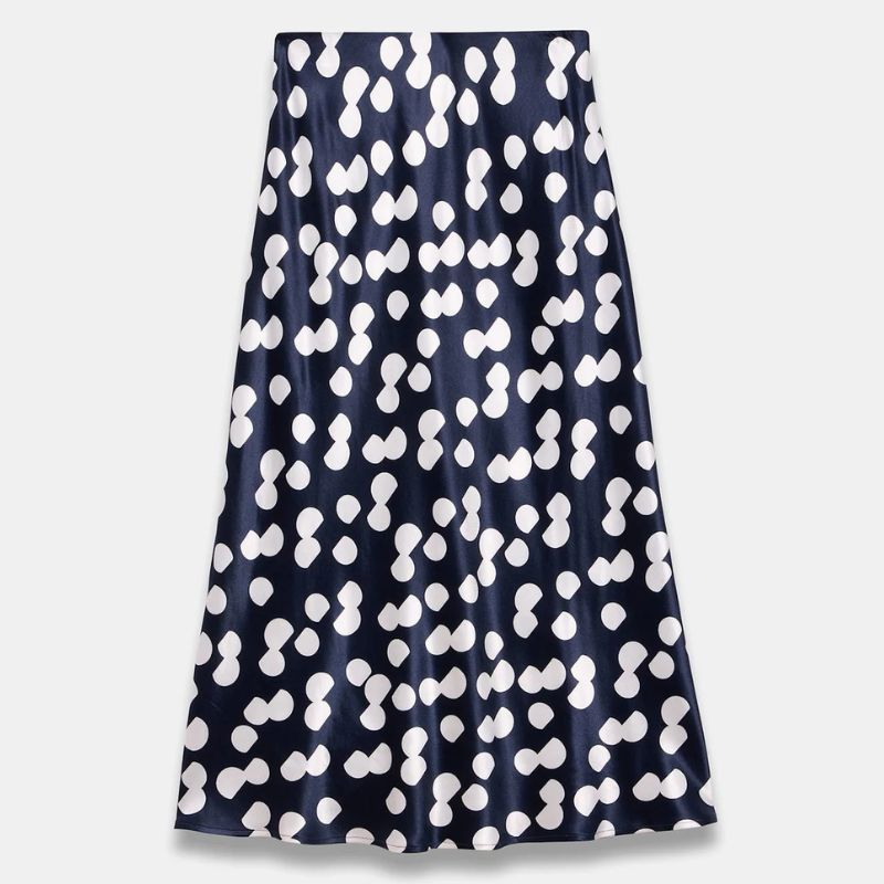 spot print skirt