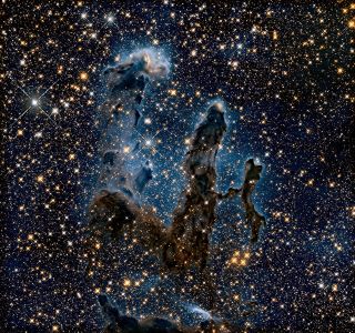 The 'Pillars of Creation' glow in infrared light