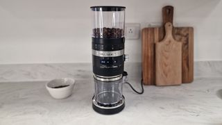 A front on shot of the KitchenAid Coffee Grinder