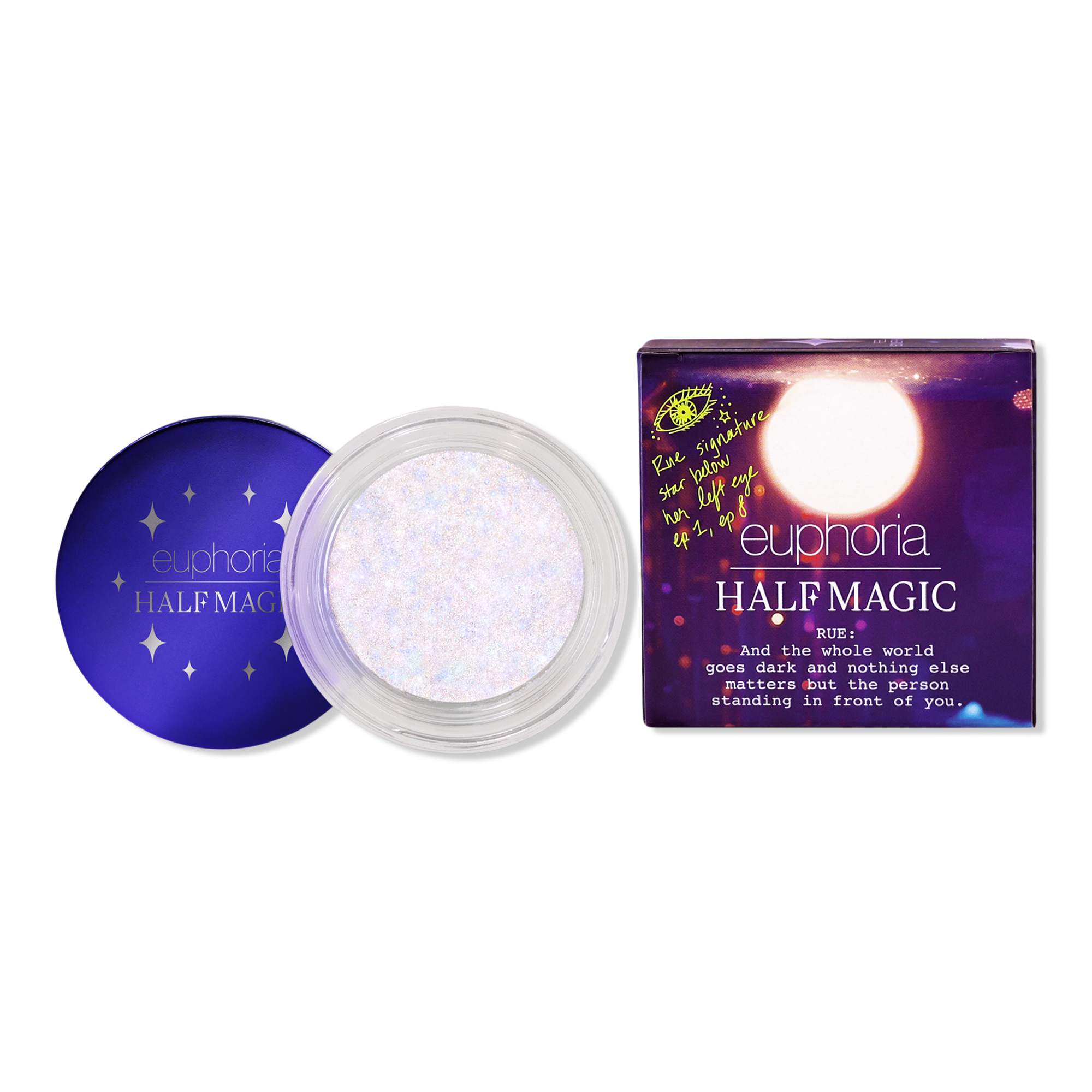 Euphoria X Half Magic Glitterpuck Pressed Fairy Dust for Eyes, Face + Body - Feel Something