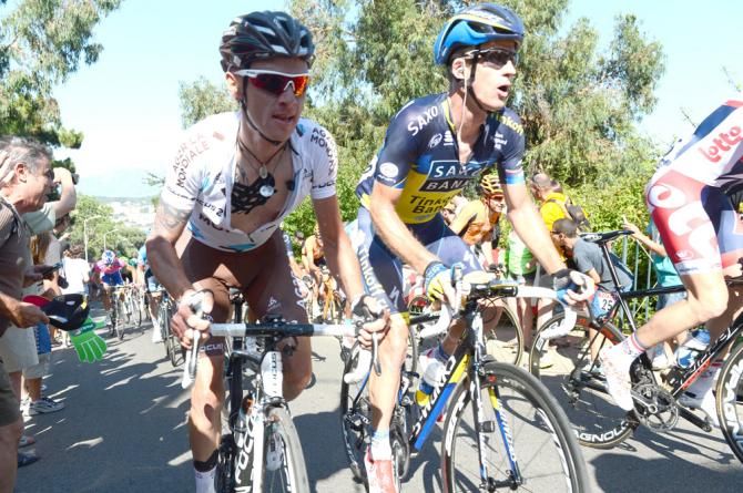 John Gadret and Michael Rogers on the final climb