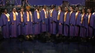 A gospel choir on The Late Show with David Letterman