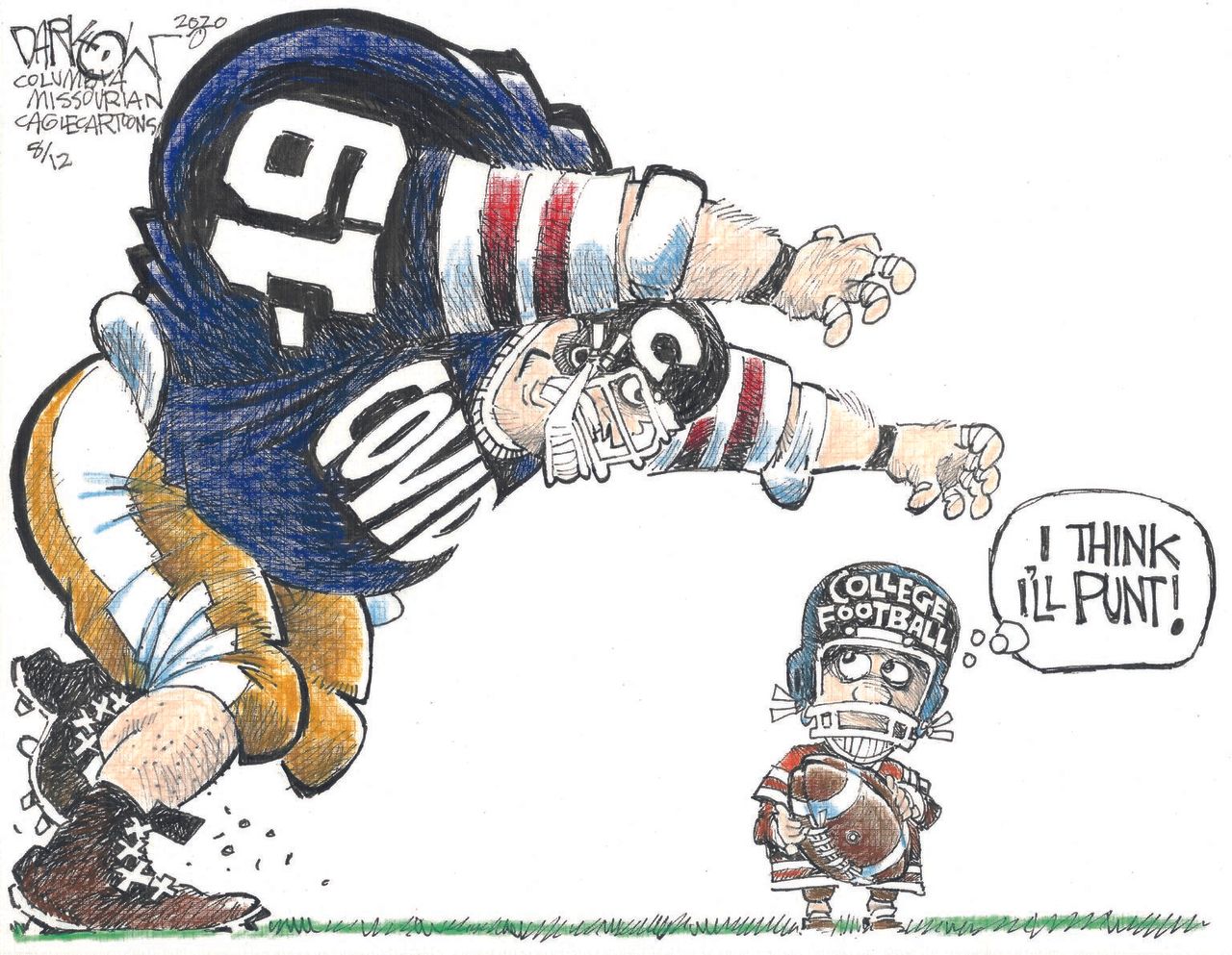 Editorial Cartoon U.S. Big Ten College Football NCAA Canceled Coronavirus