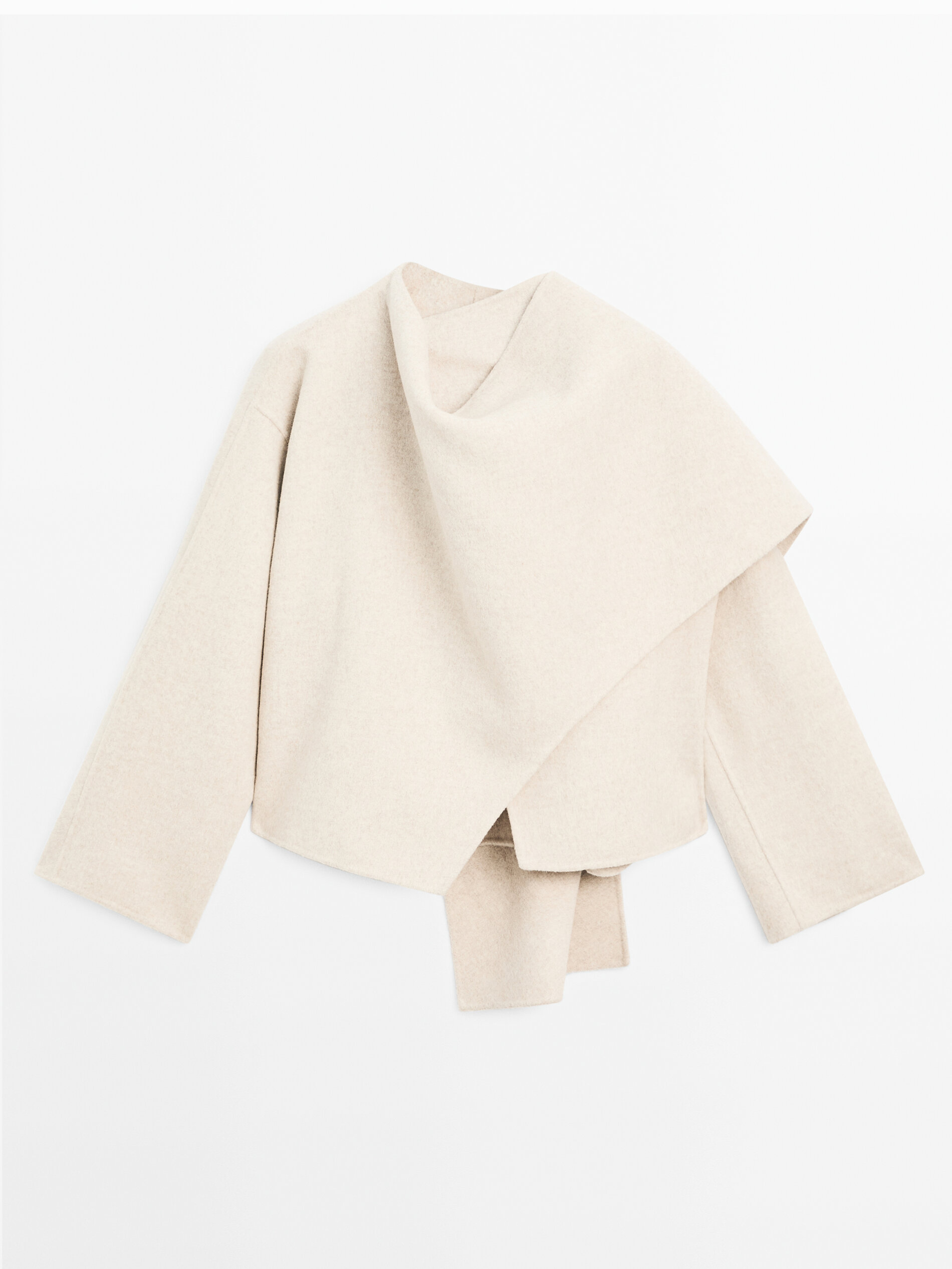 Short Coat With Scarf Detail