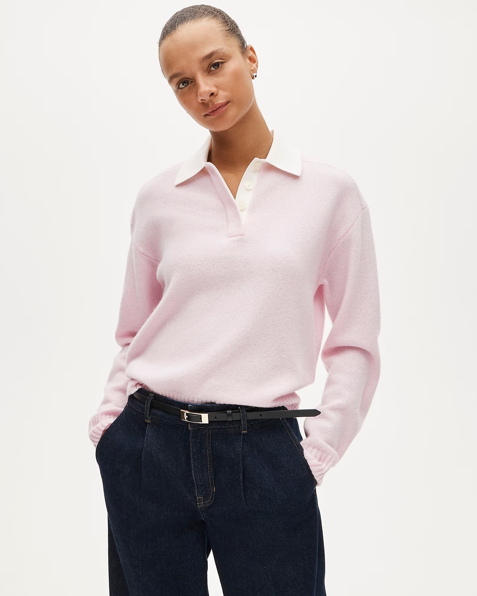 J.Crew, Relaxed Sweater-Polo in Vintage Wool