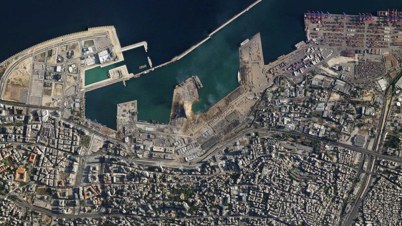 Beirut explosion devastation spotted from space (satellite ...