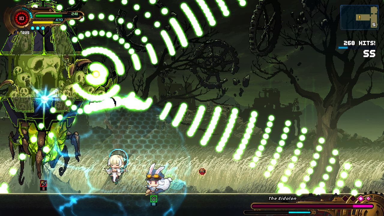 Cute pixel art from bullet hell metroidvania game Tevi