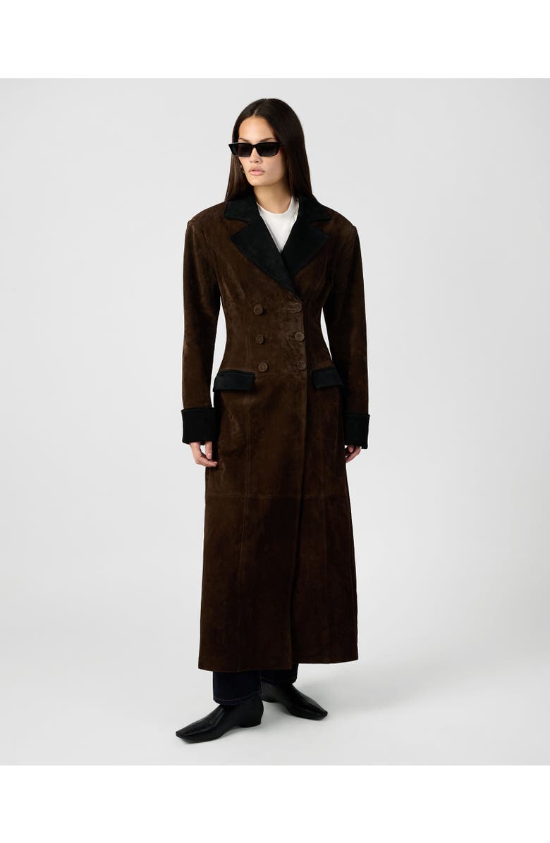 Premium Double Breasted Suede Coat