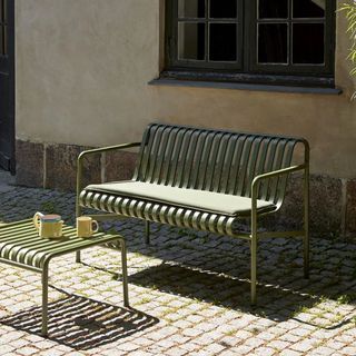 HAY Palissade dining bench - Olive Green